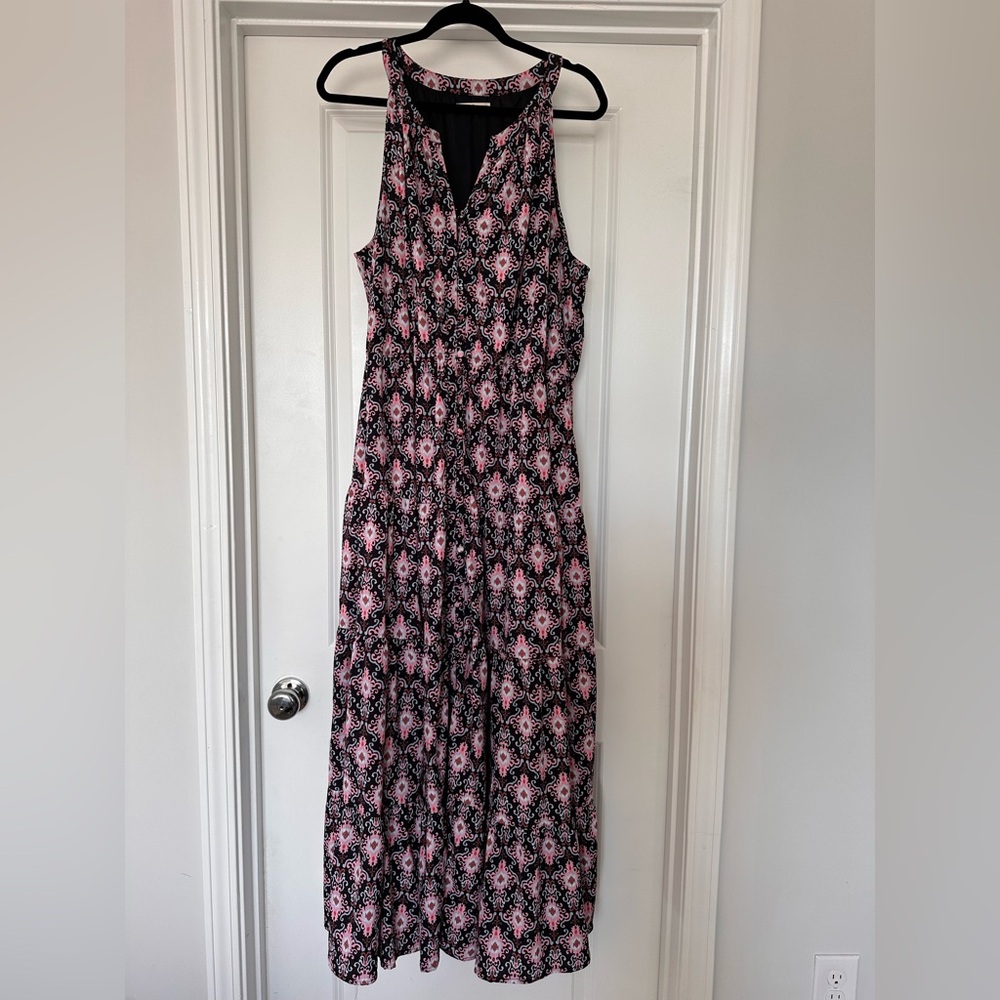 eShakti Georgette Runched Tier Dress